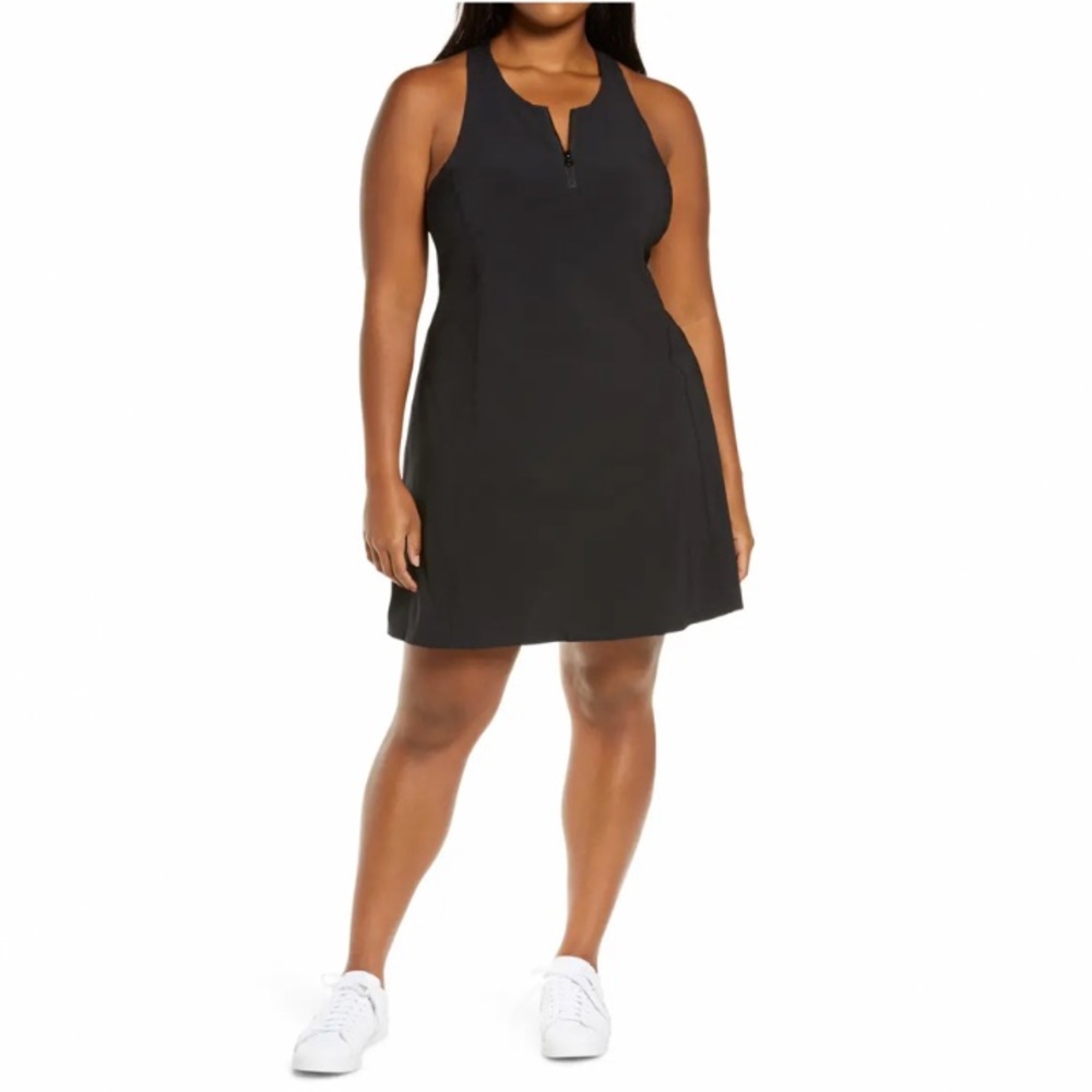 NEW Zella Sun’s Out Mesh Exercise Dress In Black